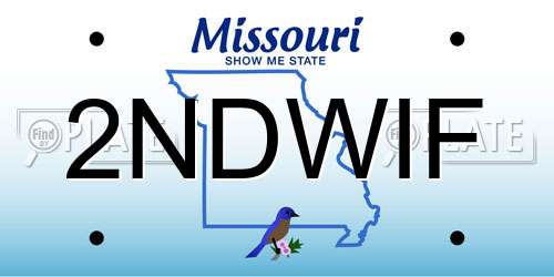 2NDWIF Missouri License Plate