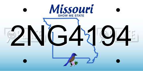 2NG4194 Missouri License Plate