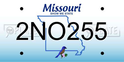 2NO255 Missouri License Plate
