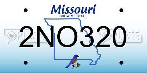 2NO320 Missouri License Plate