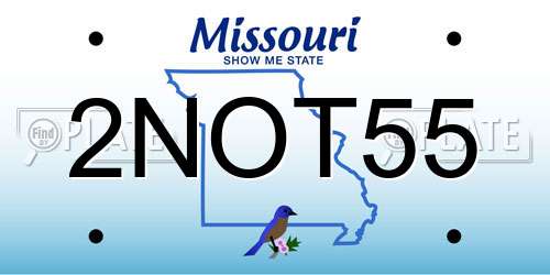2NOT55 Missouri License Plate