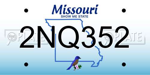 2NQ352 Missouri License Plate