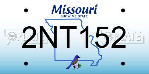 2NT152 Missouri License Plate