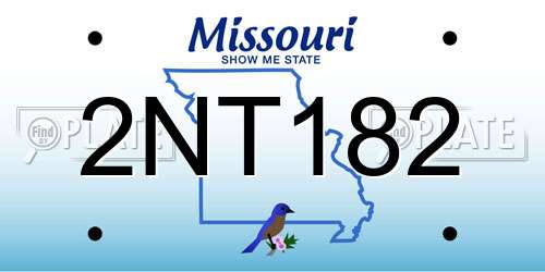 2NT182 Missouri License Plate