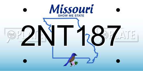 2NT187 Missouri License Plate