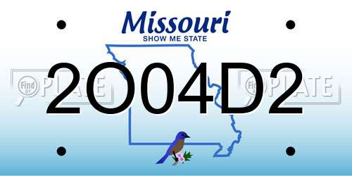 2O04D2 Missouri License Plate