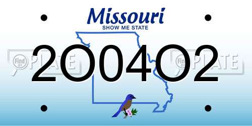 2O04O2 Missouri License Plate
