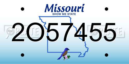 2O57455 Missouri License Plate