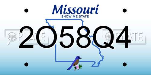 2O58Q4 Missouri License Plate
