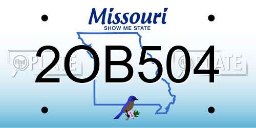 2OB504 Missouri License Plate