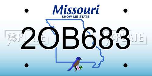 2OB683 Missouri License Plate