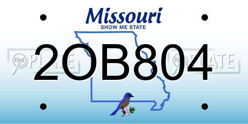 2OB804 Missouri License Plate