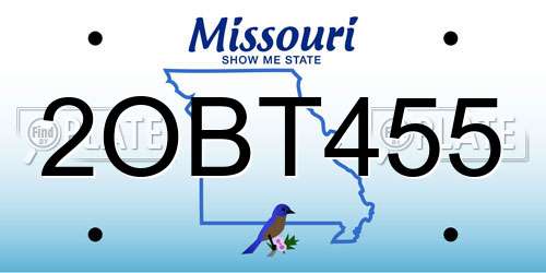 2OBT455 Missouri License Plate