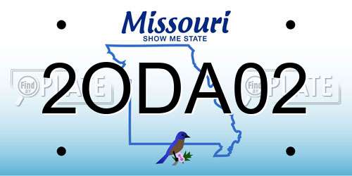 2ODA02 Missouri License Plate