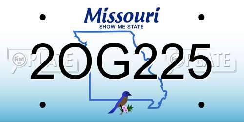 2OG225 Missouri License Plate