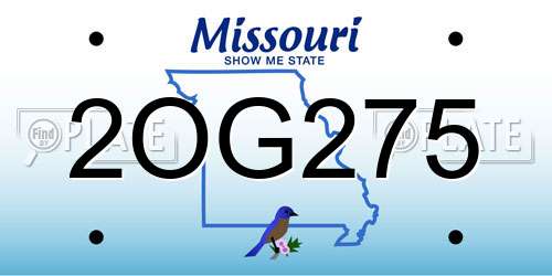 2OG275 Missouri License Plate