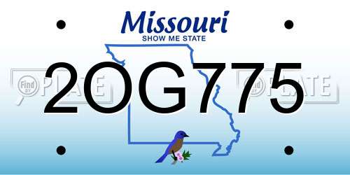 2OG775 Missouri License Plate