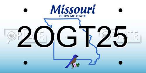 2OGT25 Missouri License Plate