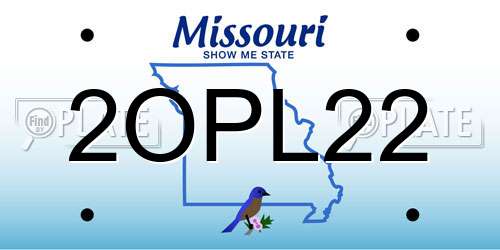 2OPL22 Missouri License Plate