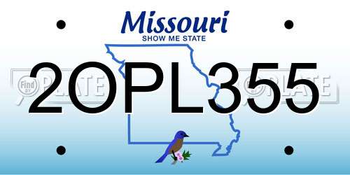2OPL355 Missouri License Plate