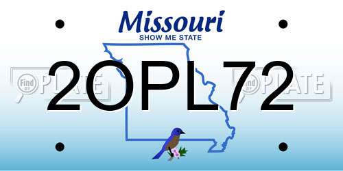 2OPL72 Missouri License Plate