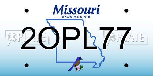 2OPL77 Missouri License Plate