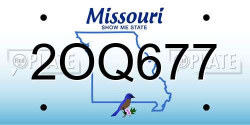 2OQ677 Missouri License Plate