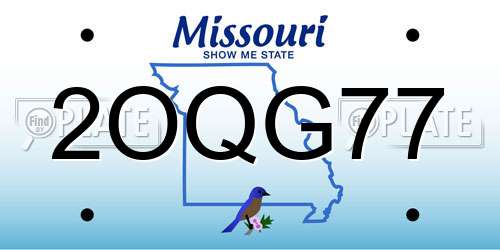 2OQG77 Missouri License Plate