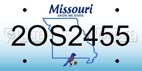 2OS2455 Missouri License Plate