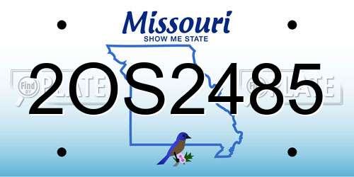 2OS2485 Missouri License Plate