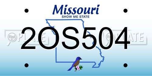 2OS504 Missouri License Plate