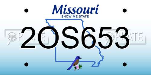 2OS653 Missouri License Plate