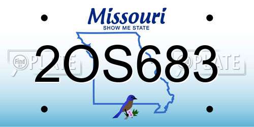 2OS683 Missouri License Plate