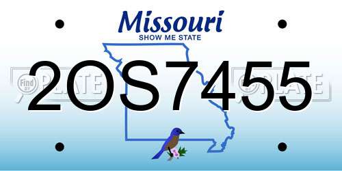 2OS7455 Missouri License Plate