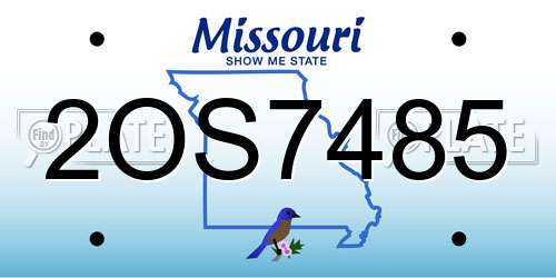 2OS7485 Missouri License Plate