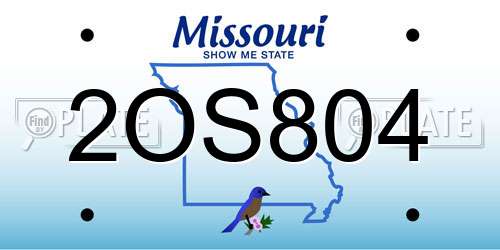 2OS804 Missouri License Plate