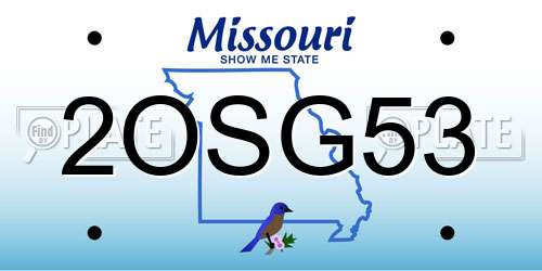 2OSG53 Missouri License Plate