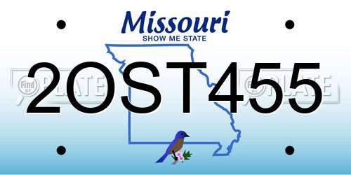 2OST455 Missouri License Plate