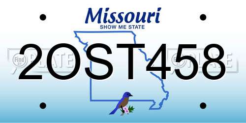 2OST458 Missouri License Plate