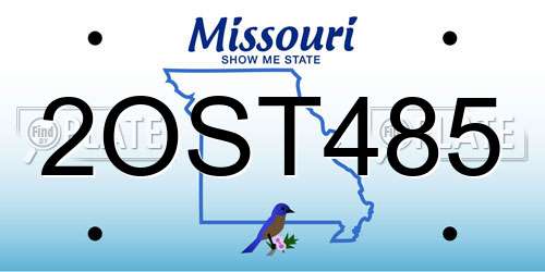 2OST485 Missouri License Plate