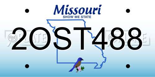 2OST488 Missouri License Plate