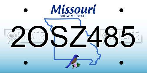 2OSZ485 Missouri License Plate