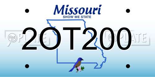 2OT200 Missouri License Plate