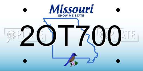 2OT700 Missouri License Plate