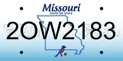 2OW2183 Missouri License Plate