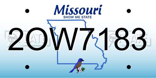 2OW7183 Missouri License Plate