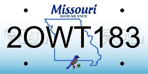 2OWT183 Missouri License Plate