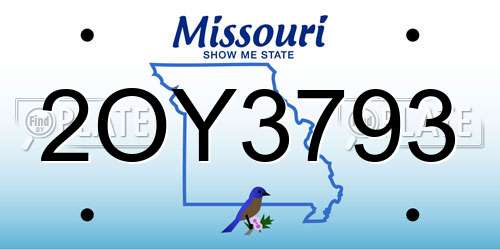 2OY3793 Missouri License Plate