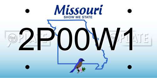 2P00W1 Missouri License Plate