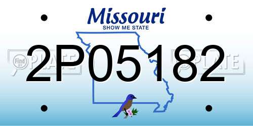 2P05182 Missouri License Plate